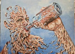 Alkohol  akrilfestmény