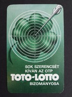 Kártyanaptár 1983 - Sok Szerencsét Kíván Az OTP Toto-Lotto Bizományosa feliratú zsebnaptár