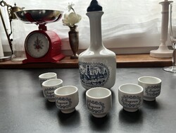 “Sopron 1727” jelzésű Alföldi porcelán pálinkás szett
