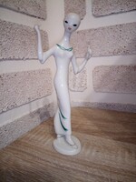 Drasche (Kőbányai porcelán) N Szonntag Éva, Cseresznyevirág figura. Sérült. Jelzett