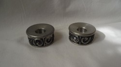 Fém gyertya gyertyatartó 2db (norsk pewter számozott)