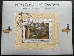 KPB294 / Panama 1968 Vallási művészet blokk pecsételt