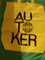 Retro AUTOKER vastag vízhatlan műanyag reklámtáska sárga 41 x 31 cm a képek szerint