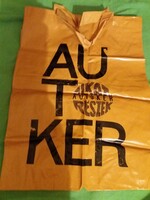 Retro AUTOKER vastag vízhatlan műanyag reklámtáska beige bézs 41 x 30 cm a képek szerint