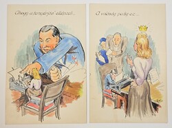 Ligeti Miklós karikatúrák - 2db / grafika -1949