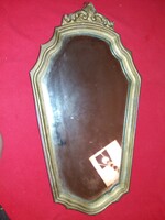 Antik 19.sz. fali pártás - koronás barokk pipere tükör 54 X 32 cm a képek szerint