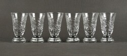 1T873 Cut Glass Stamped Liquor Glass Set of 6
