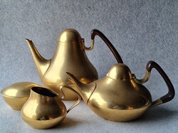 1940s modern design silver with gold gilt coffee pot set