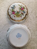 Herendi színes Indiai kosár mintás barokk bonbonier