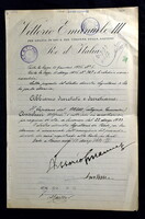 III. VITTORIO EMMANUELE OLASZ KIRÁLY ÉS TENGERÉSZETI MINISZTERE ÁLTAL ALÁÍRT DOKUMENTUM 1933!