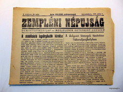 1946 július 7  /  ZEMPLÉNI NÉPUJSÁG  /  Születésnapra!? EREDET ÚJSÁG! Ssz.:  22209