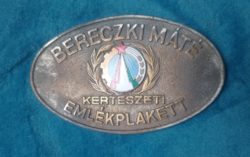 BERECZKI MÁTÉ emlékplakett