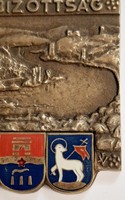 Dunakanyar Intéző Bizottság Kiváló munkáért bronz plakett  4 város címerével Vác , Szentendre , Eszt