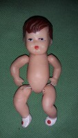 1940 cca. antik tömör gumi kézzel festett babaszobás kicsi baba 7 cm a képek szerint