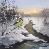 Cinegék hajnala - festmény