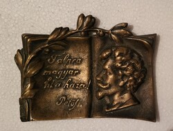 Petőfi Sándor bronz öntvény asztaldísz, gyűrű tartó stb. "Talpra magyar hí a haza!"