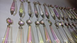 Vintage üveg kristály csillár függő alkatrész 58 darab elérhető kreatív célra is karácsony darabár