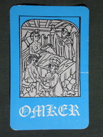 Kártyanaptár,OMKER,orvosi műszer gyártó,Budapest,grafikai, 1981,  (8)  -sérült-