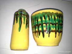 Leáraztam! Art  deco. Kispest. Iparműv. váza és kaspó, jelzett!