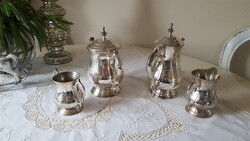 Csodaszép,antik angol ezüstözött teás-kávés szervírozószett