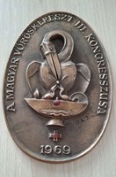 Olcsai Kiss Zoltán: 3rd Congress of the Hungarian Red Cross Large Bronze Commemorative Plaque Box