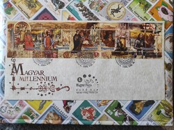 Magyar Millennium blokk  első napi bélyegzés