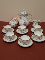 Német Hutschenreuther, jelzett, magas minőségű porcelán kávés készlet