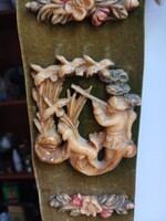 Régi cselédhívó vadászos viasz rátéttel , függő dekor