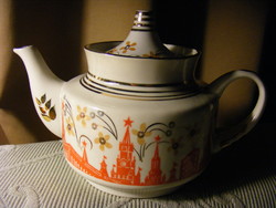 Retro orosz teás kanna  Kreml és Lomonoszov Egyetem épületábrázolással  - 1 literes