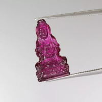 Valódi, Természetes Turmalin, Guan Yin / Kuan Jin faragvány ~15.7mm (szobrocska, szobor, miniatűr)