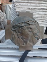 Kuriózum ! Ritka Eredeti 1800  Antik Bronz  Jézus 28cm öntvény kép  plakett nem öntöttvas