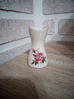 Aquincumi porcelán virág mintás váza. 9 cm. Hibátlan. Jelzett