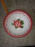 Rózsás zománcos lemez tányér