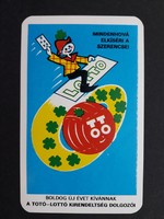 Kártyanaptár 1983 - Grafikus, Rajzos, Totó-Lottó feliratú retró zsebnaptár