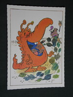 Képeslap,MOKÉP,mozi,Pannónia filmstúdió,Pom-Pom rajzfilm,grafikai rajzos, 1983