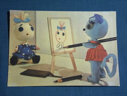 Képeslap,Lévai Sándor,Bródy Vera,Böbe baba bábfilm részlet, 1966