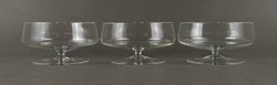 1T933 Vintage Blown Glass Footed Ice Cream Cup Set 3 Pieces