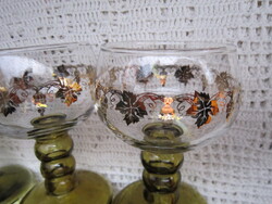 4  db aranyozott  csavart szárú talpas boros