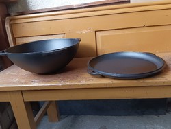 Új 4az1 ben Peka Serpenyő Wok lábas Üzbég Bogrács Grill bbq Öntöttvas Kemence és Kamadó ba is.