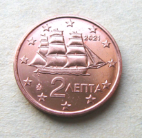 Görögország - 2 Euro cent – 2021  - korvett