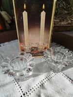 Olasz Üveg gyertyatartó  2db  dobozában    - ajándéknak is