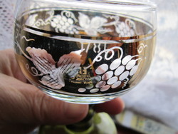 2 db aranyozott  csavart szárú talpas boros pohár