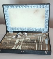 Szecessziós, bécsi ezüst (800), 6 személyes evőeszköz készlet