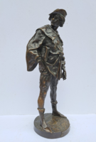 Eredeti antik nagy méretű Emile Louis Picault (1833-1915) "L'escholier" című férfi bronz szobor