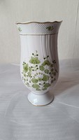 Hollóháza porcelán váza, aranyozott dekorral, XX.szd második fele