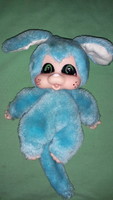 Vintage kék Raccoon nyúl nyuszi Monchhichi Nyamy MONCSICSI Washino Sekiguchi 18 cm a képek szerint