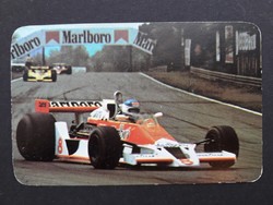 Kártyanaptár 1983 - Versenyautó, Marlboro feliratú retró zsebnaptár