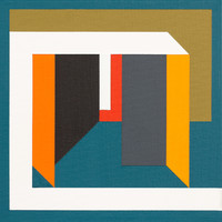 Jakab Ferenc "Útkeresés I." festmény modern geometrikus absztrakt konstruktiv