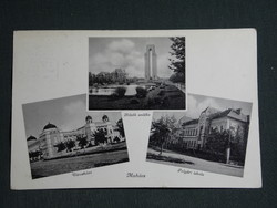 Képeslap,Mohács,mozaik,városháza,emlékmű,iskola,Gárdony Fenyvesi kiadás Bp.,1939-