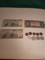 Régi Magyar forint fém és papírpént